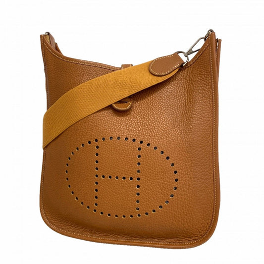 Hermes Shoulder Bag Taurillon Clemence Gold Silver