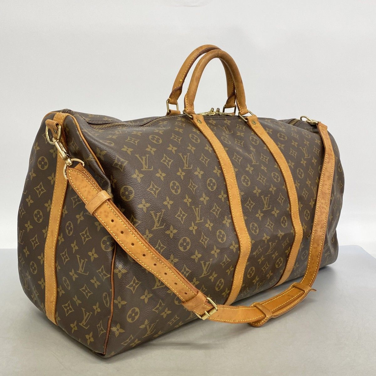 Louis Vuitton Boston Bag Monogram Keepall Bandouliere 60 Brown — view 2