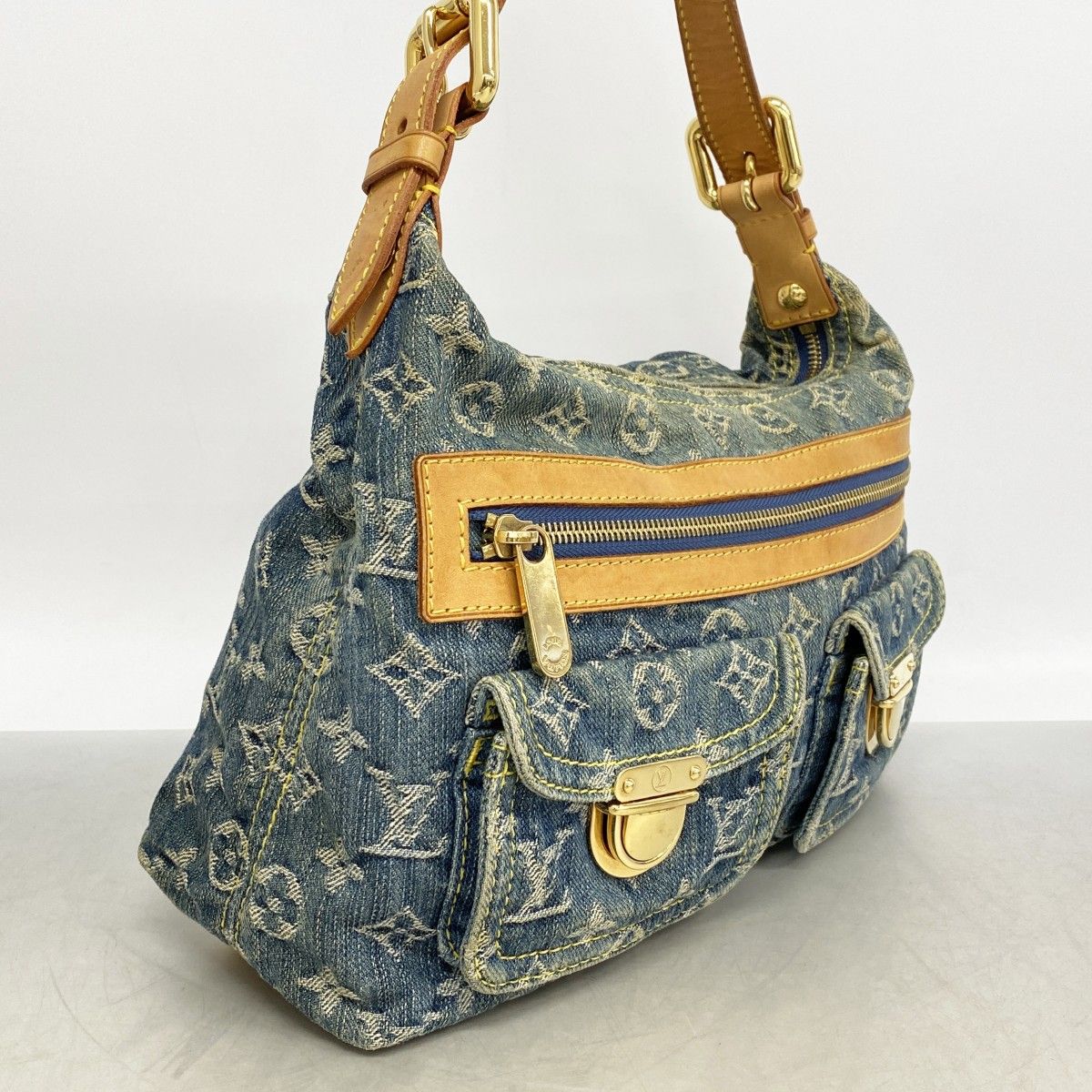 Louis Vuitton Handbag Monogram Denim PM Blue 2-Way — view 2