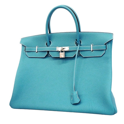 Hermes Handbag Birkin 40 Togo Blue Silver