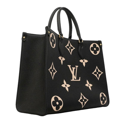 Louis Vuitton Tote Monogram Empreinte Bicolor On The Go MM Black Beige 2-Way — view 2
