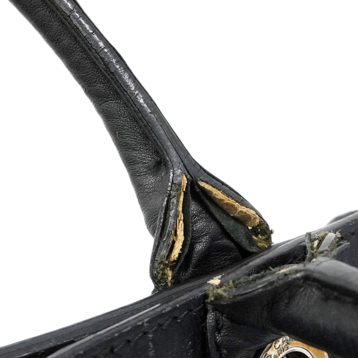Chanel Handbag Quilted Leather Black Silver 2-Way — view 7