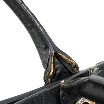 Chanel Handbag Quilted Leather Black Silver 2-Way — view 7