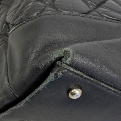 Chanel Handbag Quilted Leather Black Silver 2-Way — view 6