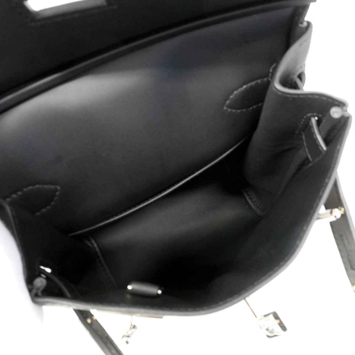 Hermes Belt Bag Kelly Hac a Dos PM Swift Toile Officier Black Silver — view 4