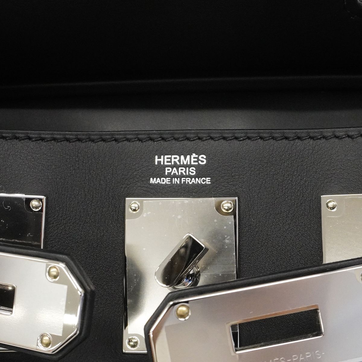 Hermes Belt Bag Kelly Hac a Dos PM Swift Toile Officier Black Silver — view 5