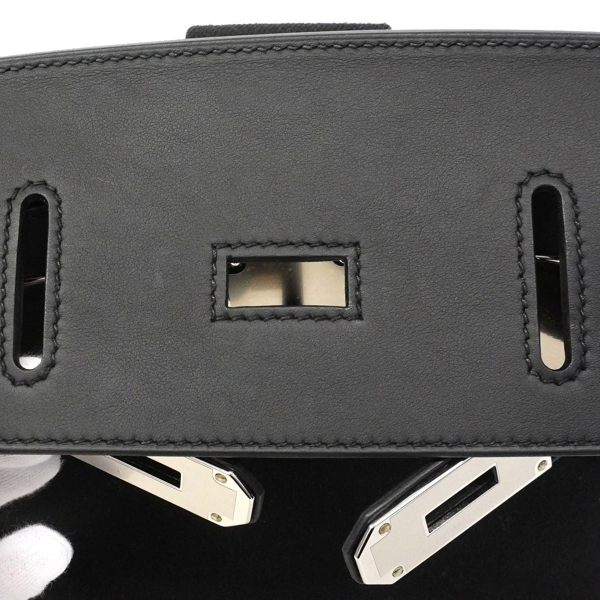 Hermes Belt Bag Kelly Hac a Dos PM Swift Toile Officier Black Silver — view 6