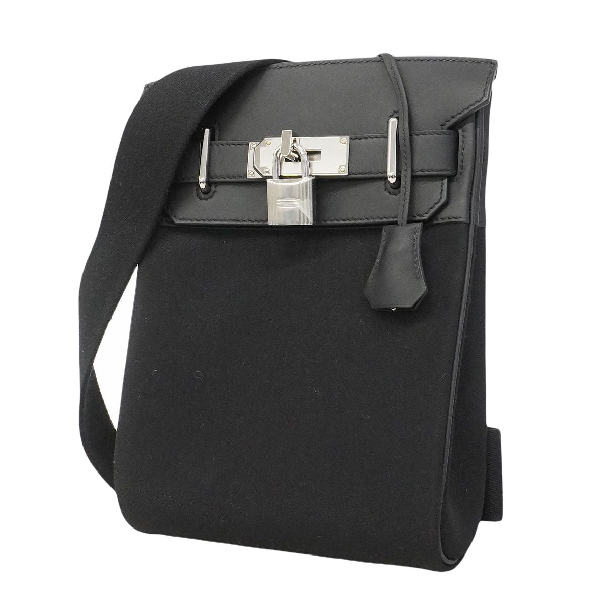 Hermes Belt Bag Kelly Hac a Dos PM Swift Toile Officier Black Silver