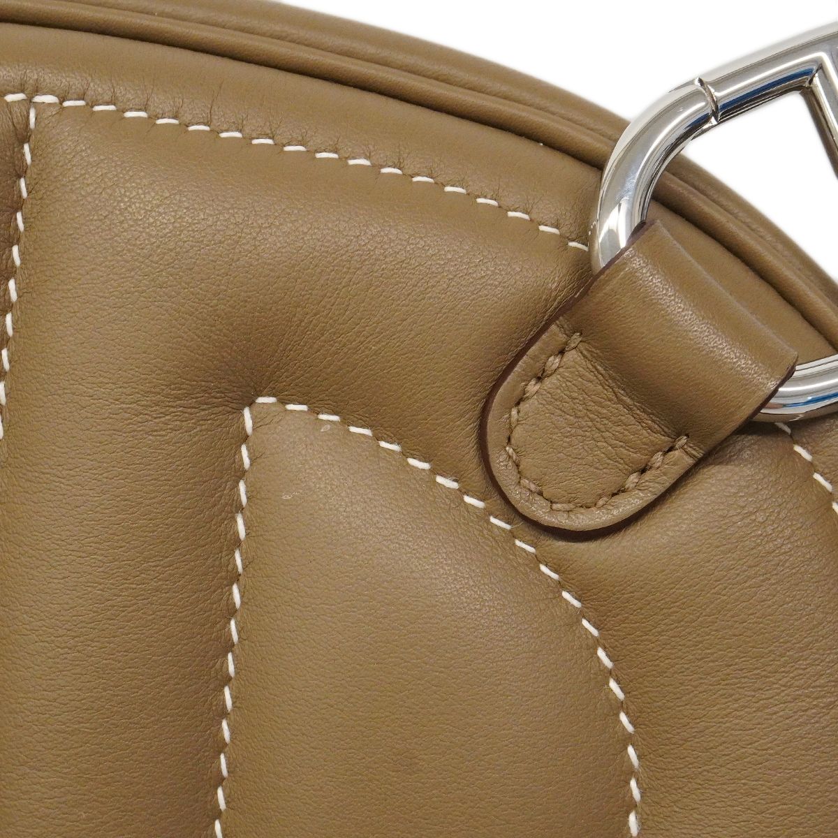 Hermes Shoulder Bag in the Loop Swift Etoupe Silver — view 6