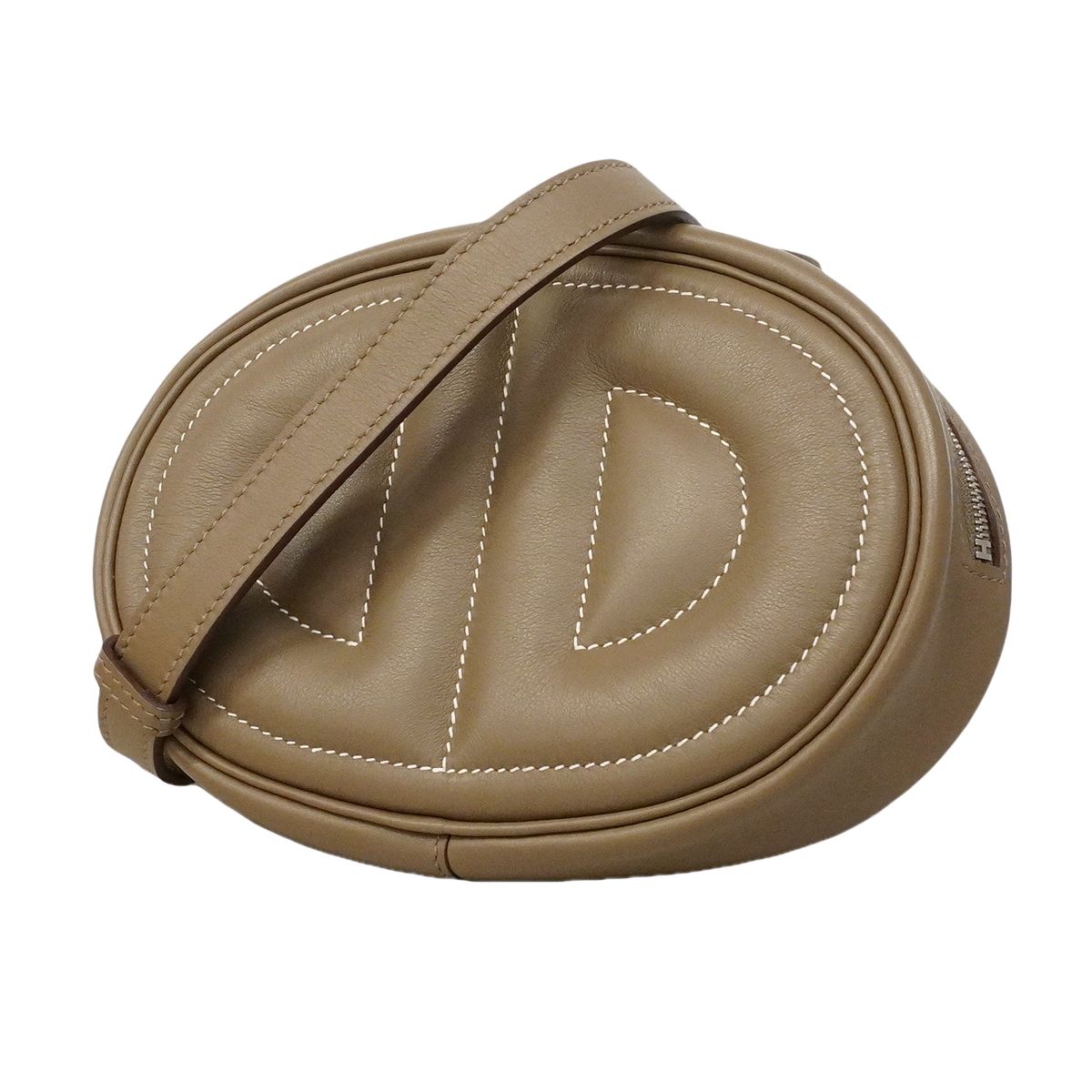 Hermes Shoulder Bag in the Loop Swift Etoupe Silver