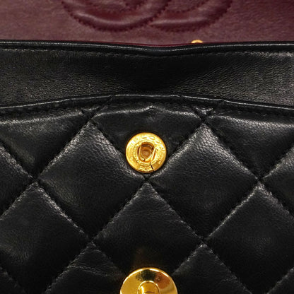 Chanel Shoulder Bag Quilted Lambskin Black Gold — view 6