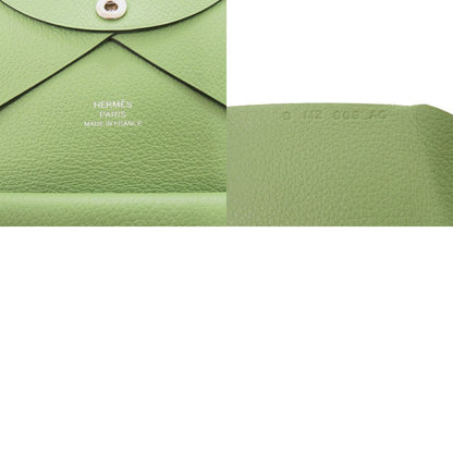 Hermes Calvi Duo Chevre Vert Cricket Card Case Green — view 7