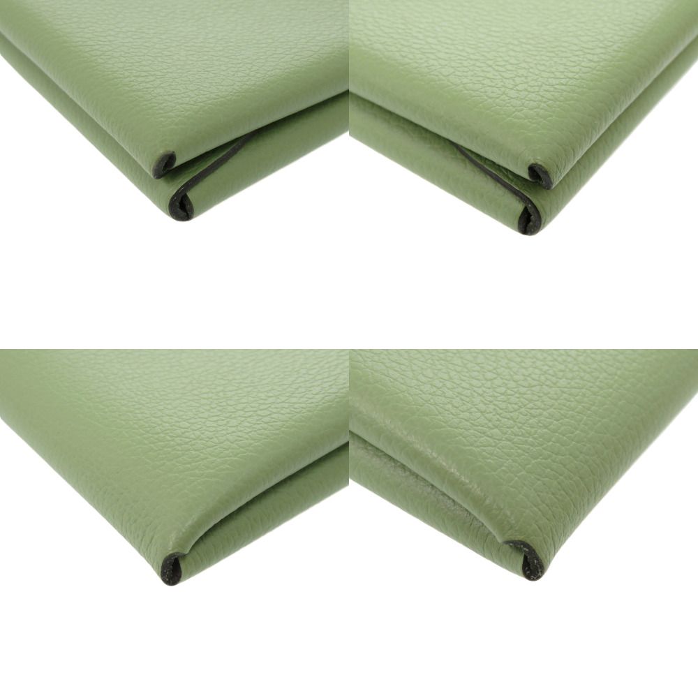 Hermes Calvi Duo Chevre Vert Cricket Card Case Green — view 3