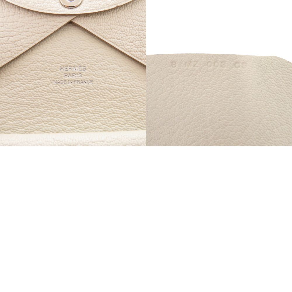 Hermes Calvi Duo Chevre Mushroom Card Case White — view 8