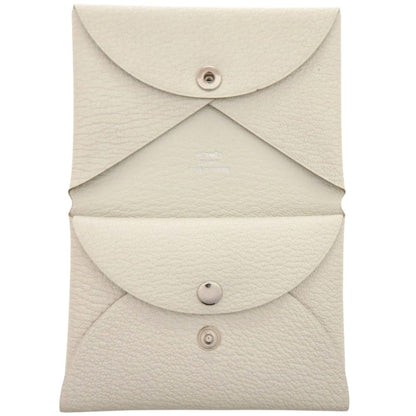 Hermes Calvi Duo Chevre Mushroom Card Case White — view 6