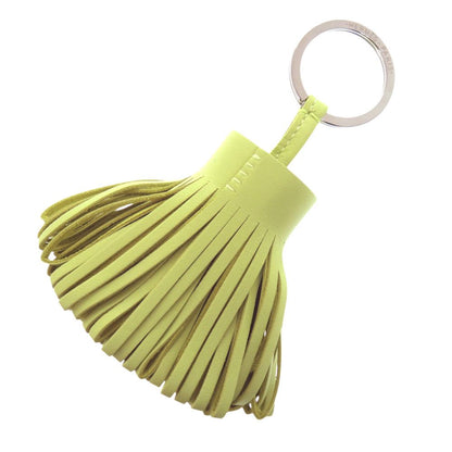 Hermes Carmen Agnomiro Jaune Bourjon Key Holder Bag Charm Fringe Green