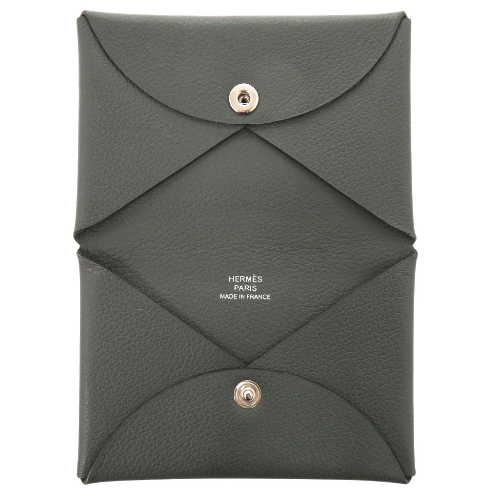 Hermes Calvi Ever Color Vert Green Card Case — view 5
