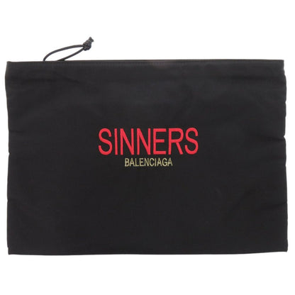 Balenciaga Logo Nylon Black Pouch Clutch
