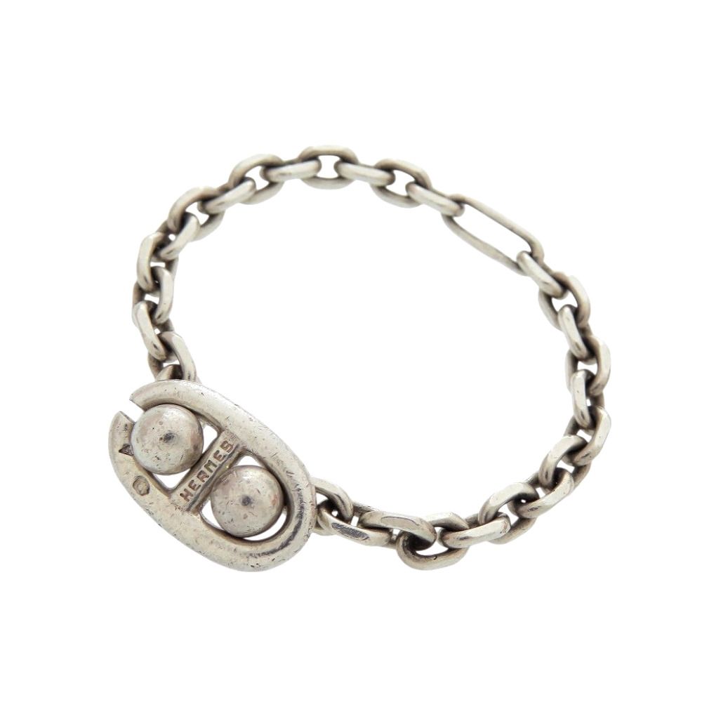 Hermes Vintage Chaine D'ancre Silver Hallmar Key Chain Key Holder