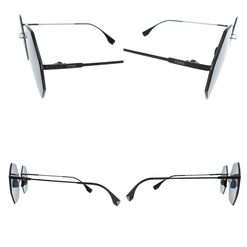 Fendi Octagon Mirror Lens S Metal Black Sunglasses Eyewear — view 6