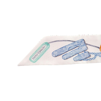 Hermes Twilly Chevalo Scope Neon Scarf Silk Blanc — view 3