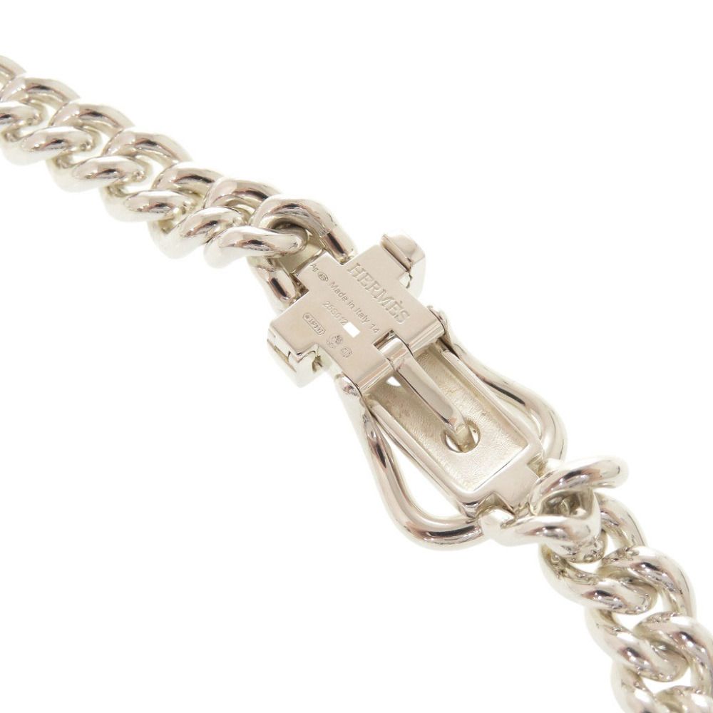 Hermes Boucles Sellier Inflexible Double Tour 14 925 Sterling Silver Bracelet — view 7