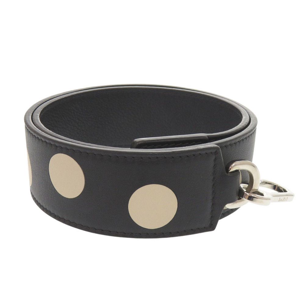 Loewe Dot Pattern Leather Black Shoulder Strap