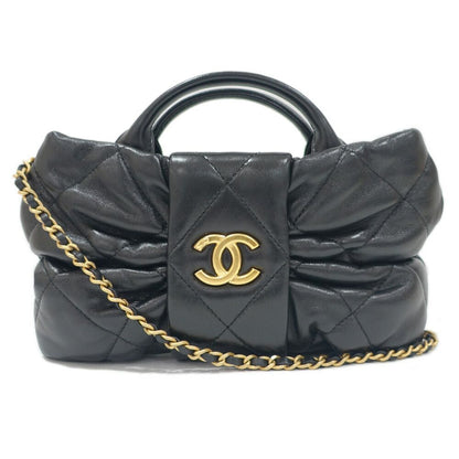 Chanel Mini Bow Bag Lambskin Black Gold