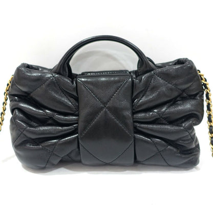 Chanel Mini Bow Bag Lambskin Black Gold — view 2