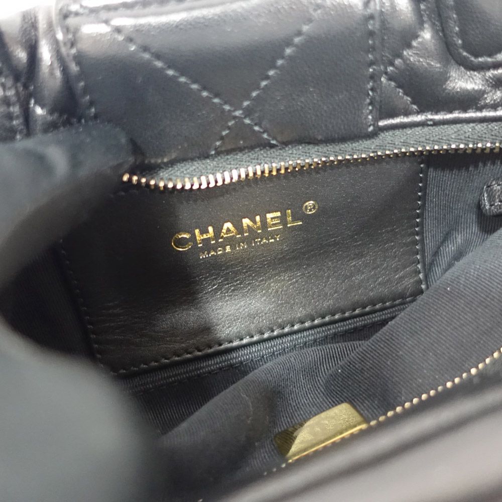 Chanel Mini Bow Bag Lambskin Black Gold — view 5