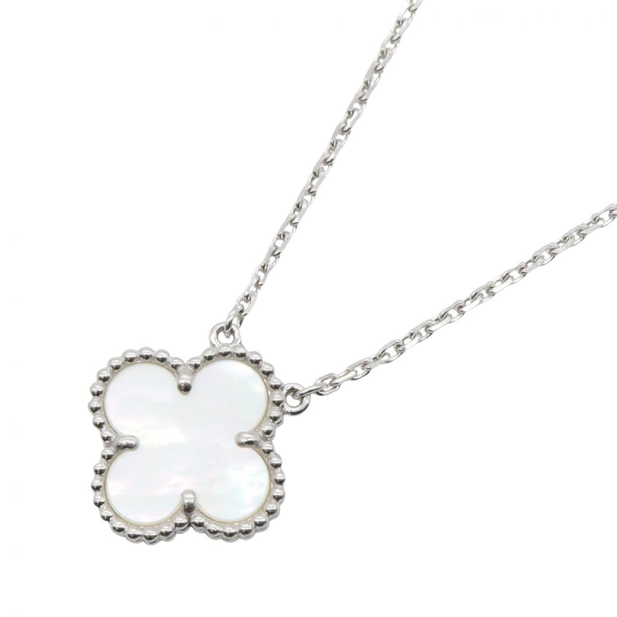 Van Cleef & Arpels Necklace Vintage Alhambra Mother of Pearl 18K White Gold
