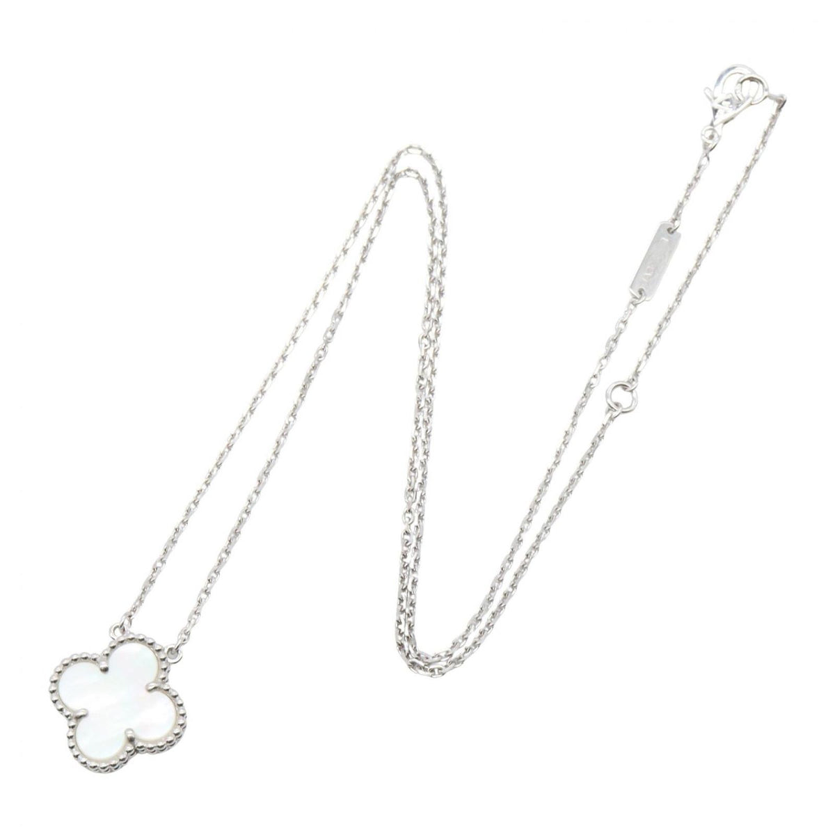 Van Cleef & Arpels Necklace Vintage Alhambra Mother of Pearl 18K White Gold — view 2