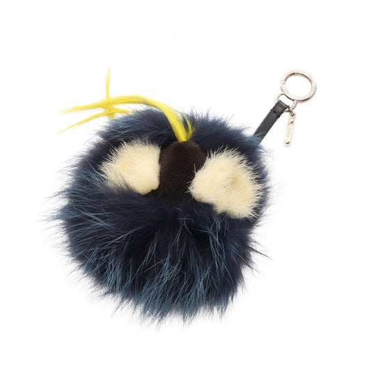Fendi Charm Bag Bugs Monster Black Navy Yellow Leather