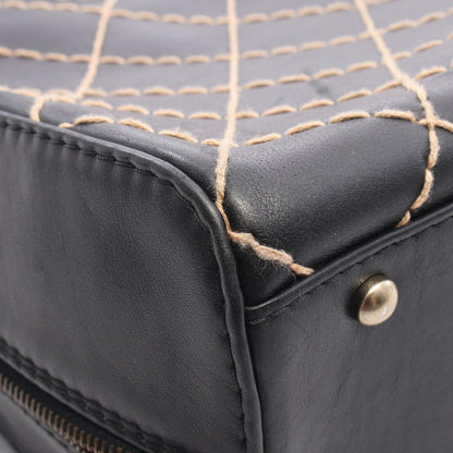 Chanel Tote Bag Wild Stitch Black Leather — view 7