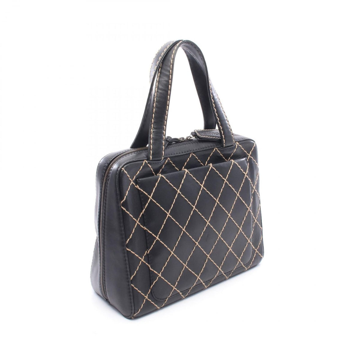 Chanel Tote Bag Wild Stitch Black Leather — view 2
