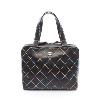 Chanel Tote Bag Wild Stitch Black Leather