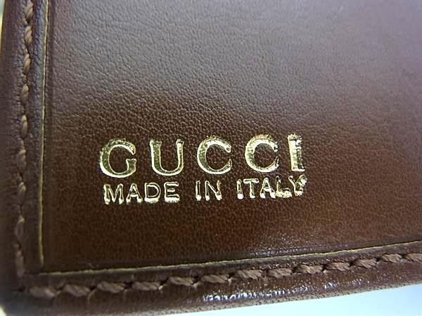Gucci Wallet Bamboo Flap 035 0 Brown Leather Hook Bifold Vintage Gold — view 6