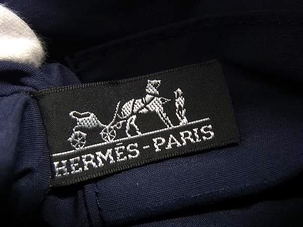 Hermes Pouch Bolide 25 Navy Canvas Makeup Gold — view 4