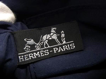 Hermes Pouch Bolide 25 Navy Canvas Makeup Gold — view 4