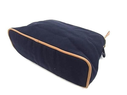 Hermes Pouch Bolide 25 Navy Canvas Makeup Gold — view 2