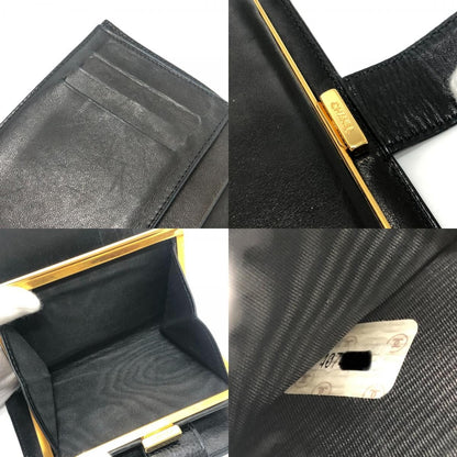 Chanel CC Logo Stitch Caviar Leather Black Wallet — view 8