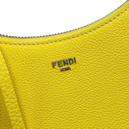 Fendi Handbag Small Leather Selleria Logo Yellow Silver — view 8