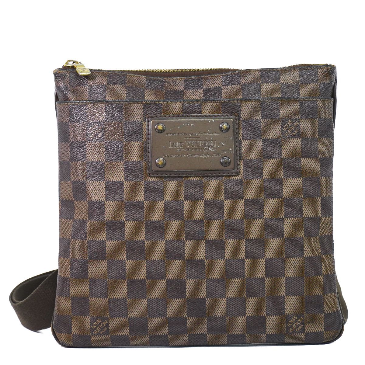 Louis Vuitton LV Pochette Brooklyn Damier Ebene Shoulder Bag Brown Second