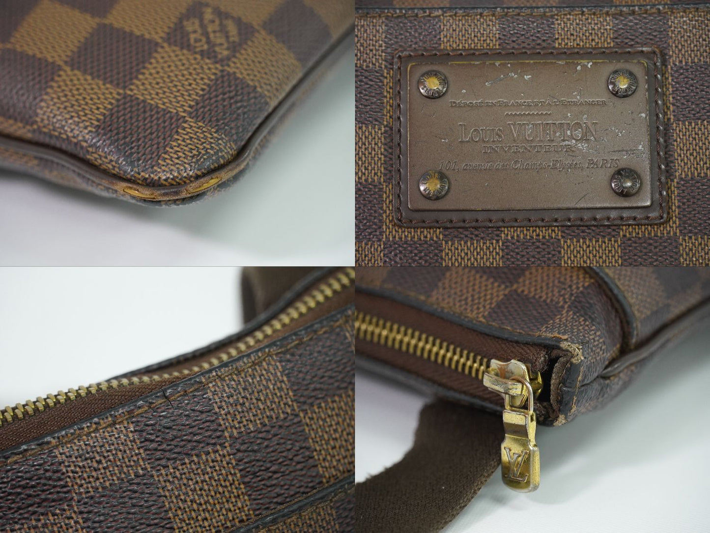 Louis Vuitton LV Pochette Brooklyn Damier Ebene Shoulder Bag Brown Second — view 7