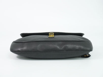 Prada Turnlock Chain Shoulder Bag Leather Black Second — view 3