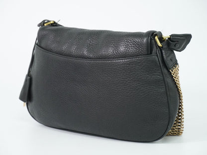Prada Turnlock Chain Shoulder Bag Leather Black Second — view 2