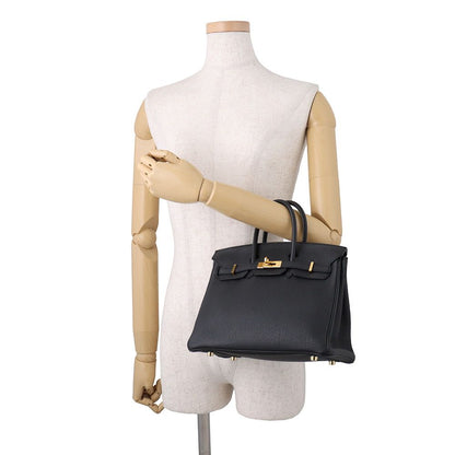 Hermes Birkin 25 Black Gold Togo Handbag — view 4