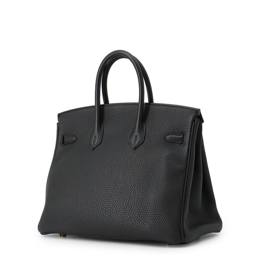 Hermes Birkin 25 Black Gold Togo Handbag — view 2