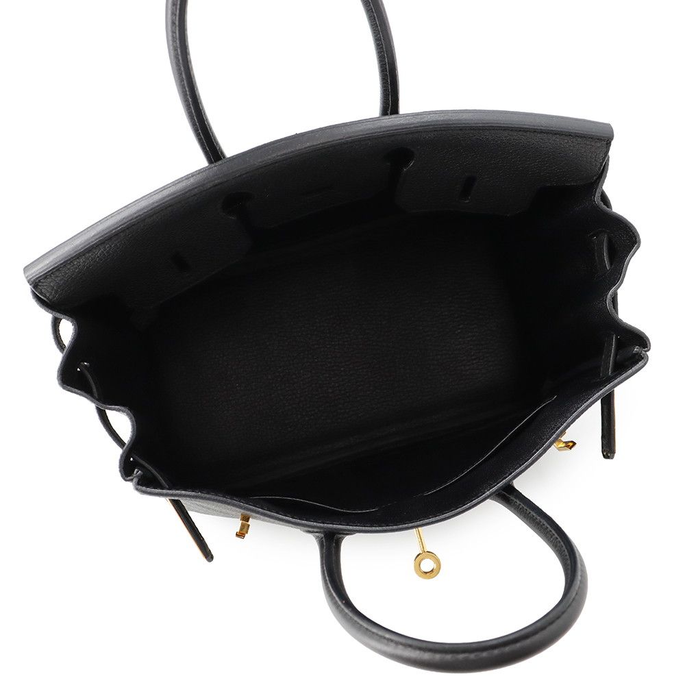 Hermes Birkin 25 Black Gold Togo Handbag — view 5