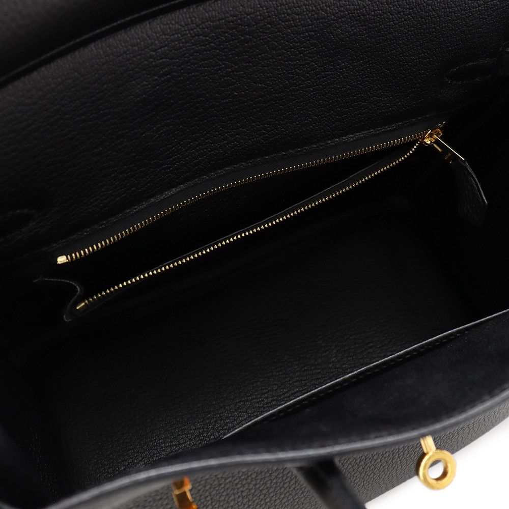 Hermes Birkin 25 Black Gold Togo Handbag — view 7